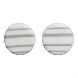Ohrringe aus weißem Porzellan mit schwarzen Streifen - 399 065